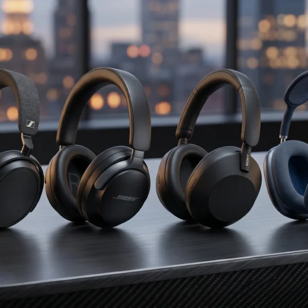 Comparativa de los mejores auriculares inalámbricos premium 2026: Sony WH-1000XM6, Bose QC Ultra, AirPods Max 2 y Sennheiser.