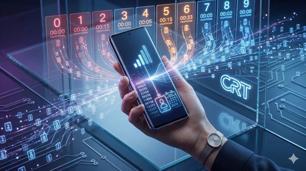 Persona con celular con Prórroga registro de líneas 2026