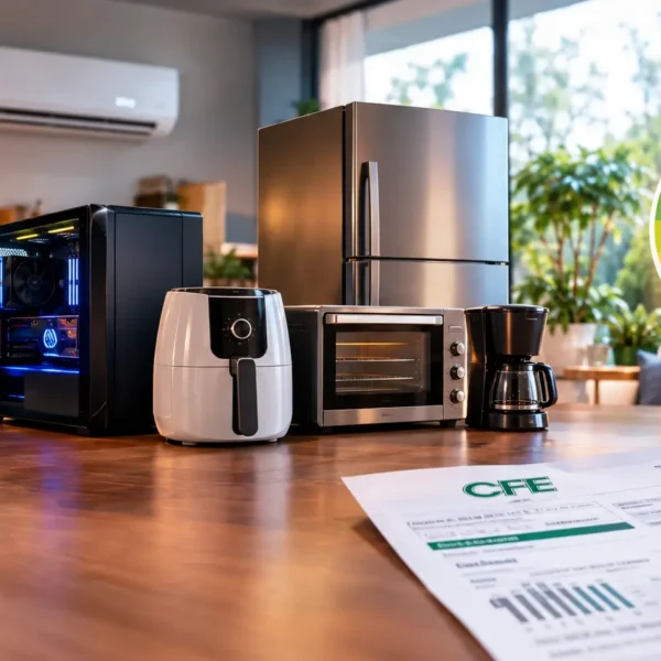 Electrodomésticos de alto consumo eléctrico y recibo de CFE para identificar qué aparato puede elevarte a la tarifa DAC.